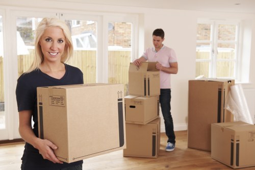 Household items packed for transport in Hounslow