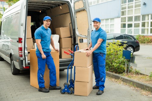 Loading belongings into a removal truck
